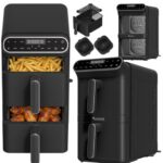 Air Fryer Frytkownica beztłuszczowa TURBOTRONIC TT-AF500D Czarny z podwójnym koszem