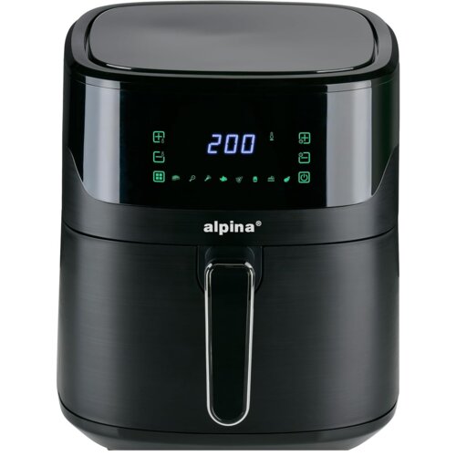 Air Fryer Frytkownica beztłuszczowa ALPINA XL 1600 W 6L z pojedynczym koszem cyfrowy ekran dotykowy