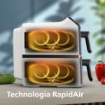 Air Fryer Frytkownica beztłuszczowa PHILIPS Ovi Dual Basket NA462/80 pionowy, 10 l, 6 automatycznych programów