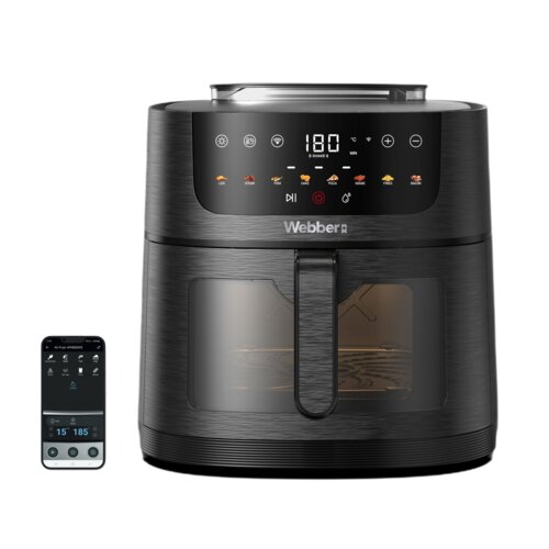 Air Fryer Frytkownica beztłuszczowa WEBBER AF800 8l Wi-Fi z funkcją pary i 8 automatycznymi programami