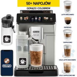 Ekspres DELONGHI Eletta Explore ECAM450.65.S (spienianie mleka na ciepło i zimno) (Cold Brew)