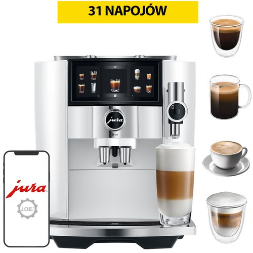 Ekspres JURA J8 Twin EA Diamond White (EA) (PODWÓJNY ZBIORNIK I MŁYNEK) z systemem Sweet Foam