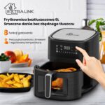 Air Fryer Frytkownica beztłuszczowa EXTRALINK SJ-650 6.5l z okienkiem do obserwacji postępów gotowania