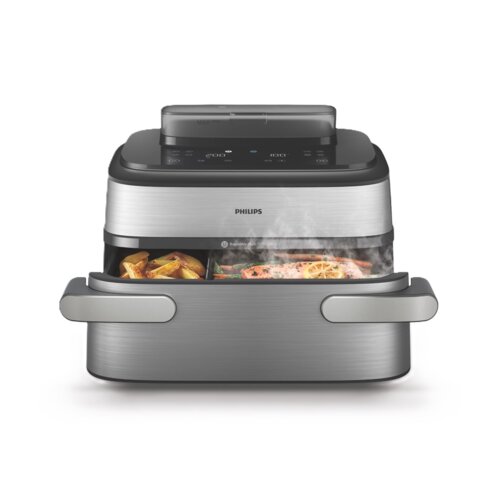 Air Fryer Frytkownica beztłuszczowa Philips NA565/02 Ovi Ultra Megabasket z funkcją Steamfry, pary, auto czyszczenie