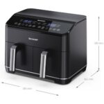 Air Fryer Frytkownica beztłuszczowa SHARP AF-GD82AE-B z podwójnym koszem