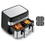 Air Fryer Frytkownica beztłuszczowa TEFAL Dual Easy Fry & Grill EY905D10 8.3l z podwójnym koszem i rusztem do grilla