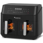 Air Fryer Frytkownica beztłuszczowa TURBOTRONIC TT-DAF6W Czarny 9l z podwójnym koszem