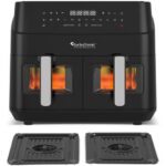 Air Fryer Frytkownica beztłuszczowa TURBOTRONIC TT-DAF6W Czarny 9l z podwójnym koszem
