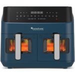 Air Fryer Frytkownica beztłuszczowa TURBOTRONIC TT-DAF6W Niebieski 9l z podwójnym koszem