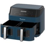 Air Fryer Frytkownica beztłuszczowa TURBOTRONIC TT-DAF6W Niebieski 9l z podwójnym koszem