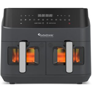 Air Fryer Frytkownica beztłuszczowa TURBOTRONIC TT-DAF6W Szary 9l z podwójnym koszem