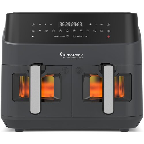 Air Fryer Frytkownica beztłuszczowa TURBOTRONIC TT-DAF6W Szary 9l z podwójnym koszem