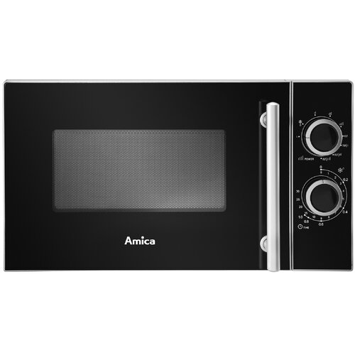 Kuchenka mikrofalowa AMICA AMGF20M1GS 700W średnica 24.5 cm pojemność 20L MultiWave System Czarno-srebrny