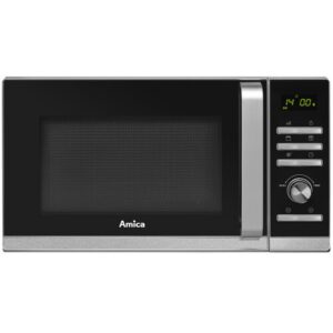 Kuchenka mikrofalowa AMICA AMGF23E1GS 900W średnica 27 cm pojemność 23L MultiWave System Srebrno-czarny
