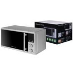 Kuchenka mikrofalowa GÖTZE & JENSEN MO401X 700W średnica 24.5 cm pojemność 20L Auto Defrost QuickStart Czarno-srebrny