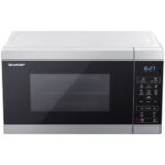 Kuchenka mikrofalowa SHARP YC-MS02E-S 800W średnica 25.5 cm pojemność 20L Time Defrost Weight Defrost Srebrny