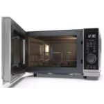 Kuchenka mikrofalowa SHARP YC-PG204AE-S 700W średnica 24.5 cm pojemność 20L Auto Defrost Weight Defrost EcoMode Srebrno-czarny