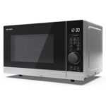 Kuchenka mikrofalowa SHARP YC-PG204AE-S 700W średnica 24.5 cm pojemność 20L Auto Defrost Weight Defrost EcoMode Srebrno-czarny