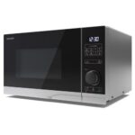 Kuchenka mikrofalowa SHARP YC-PS234AE-S 900W średnica 27 cm pojemność 23L Auto Defrost Weight Defrost EcoMode Srebrno-czarny
