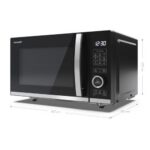 Kuchenka mikrofalowa SHARP YC-QG204AE-B 800W pojemność 20L ChildLock Czarny