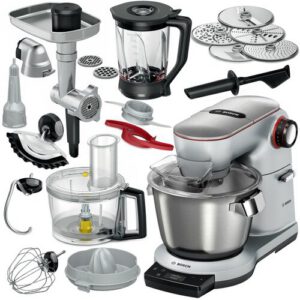 Robot kuchenny planetarny BOSCH MUM9BX5S65 Optimum 1600W z wagą, maszynką do mięsa i blenderem kielichowym