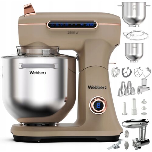 Robot kuchenny planetarny WEBBER Futura XEF900 1800W z szatkownicą i maszynką do mięsa Beżowy
