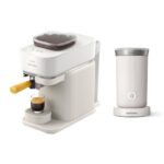 Ekspres PHILIPS Baristina BAR300/03 z zautomatyzowanym procesem mielenia i zaparzania + Spieniacz PHILIPS Baristina BAR311/00 Biały